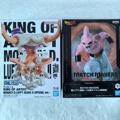 NEW One Piece Gear 5 Luffy KING OF ARTIST & Dragon Ball Kid Buu Figure Set 2pcs