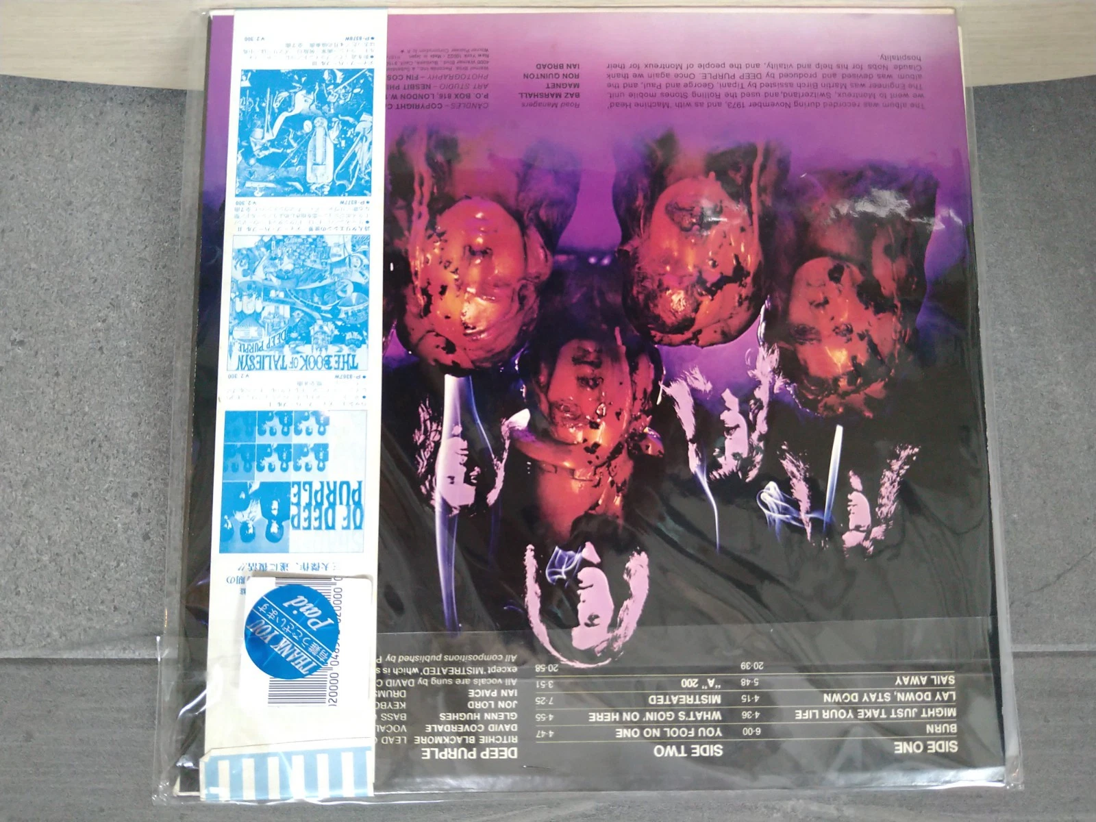 DEEP PURPLE - Burn LP (Japan 1974) P-8419W w/ OBI Strip & Insert - Image 2