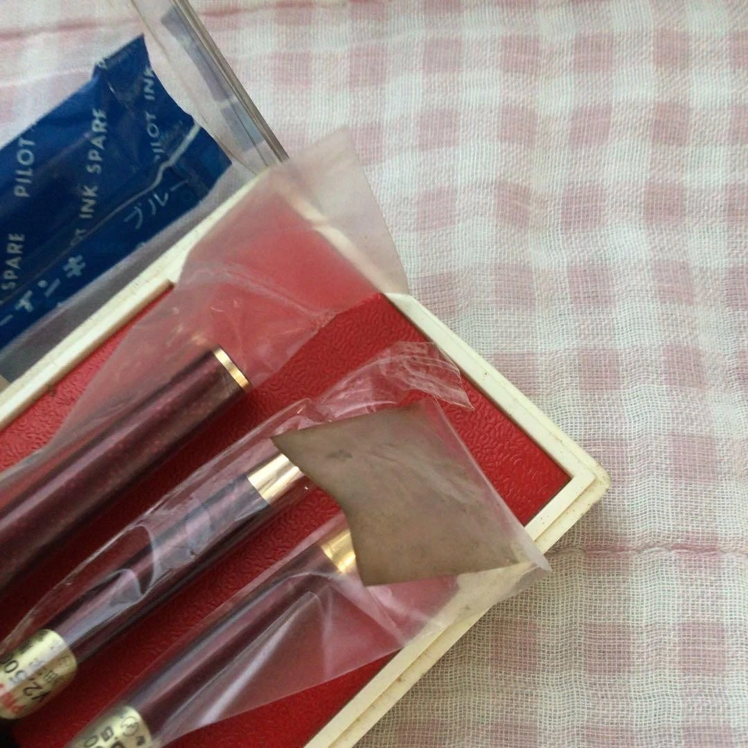 PILOT Lady Vintage Fountain Pen Mechanical Pencil Ballpoint 14K Gold Deadstock - Image 2