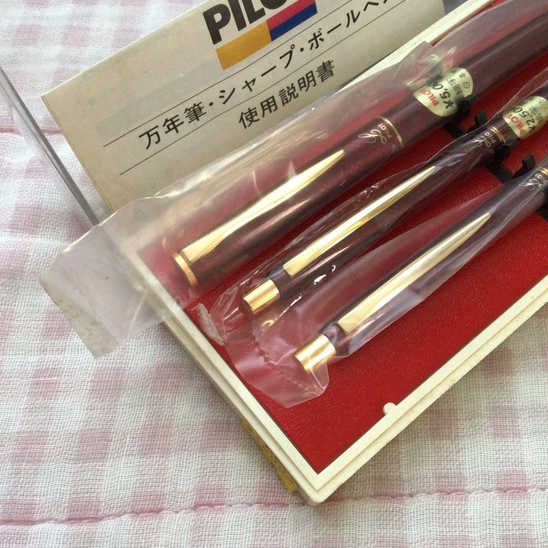 PILOT Lady Vintage Fountain Pen Mechanical Pencil Ballpoint 14K Gold Deadstock - Image 4