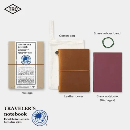 TRAVELER'S Notebook Passport Size Camel Leather Cover Japan Official New