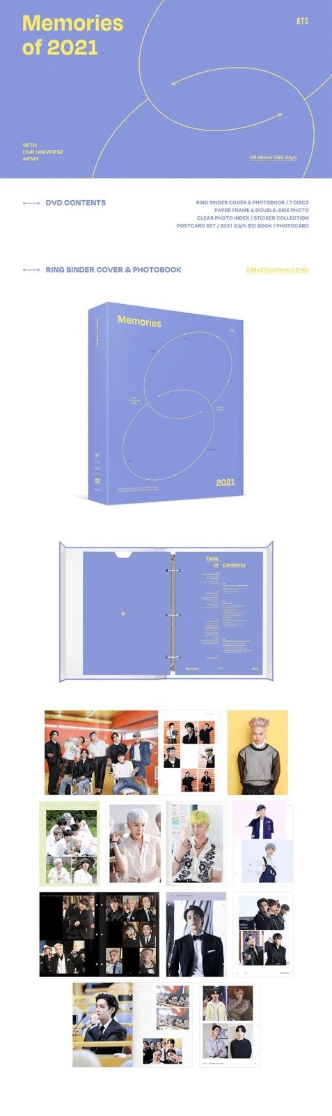 BTS K-POP MEMORIES 2021 DVD´s and pictures album Korea Edition FREE SHIPPING