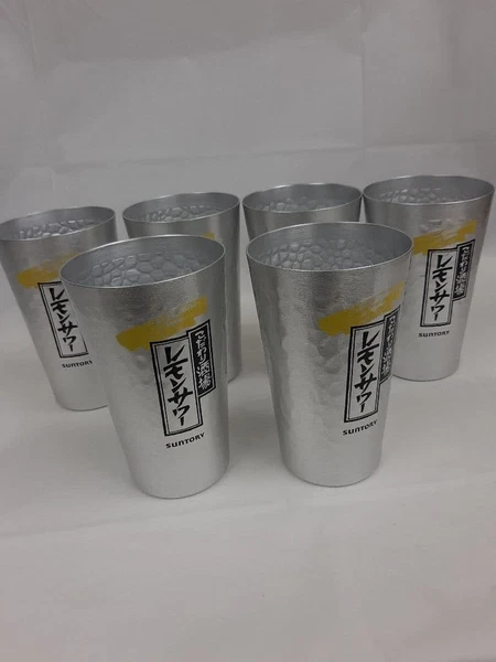 Suntory Kodawari Sakaba Lemon Sour Aluminum Tumbler 450ml Set of 6 Brand New JP - Image 8
