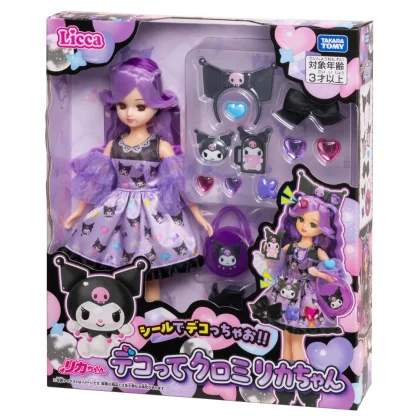 Licca-chan Kuromi Collaboration Decorate Hair & Dress Fashion Doll Toy New