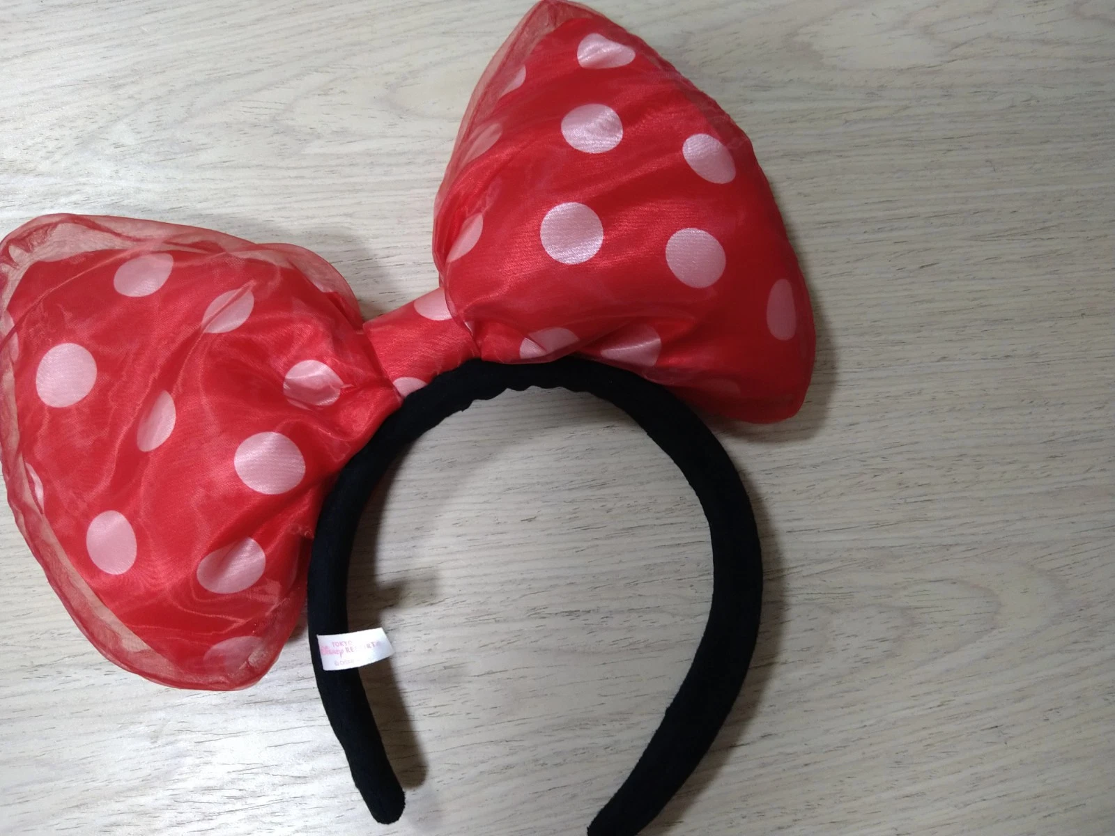 Tokyo Disney Resort Minnie Mouse Oversized Bow Headband Pink Polka Dot TDR Japan - Image 2