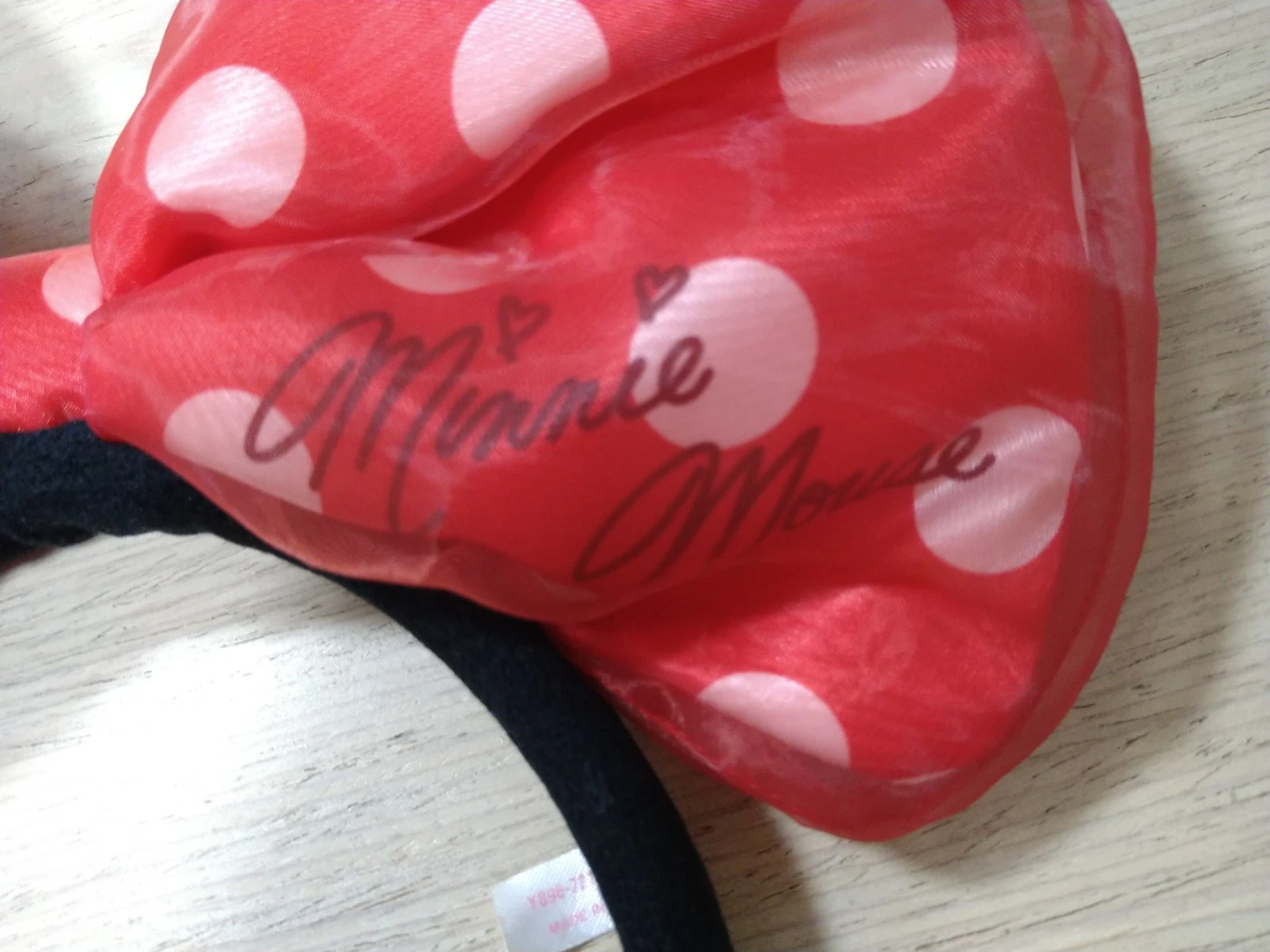 Tokyo Disney Resort Minnie Mouse Oversized Bow Headband Pink Polka Dot TDR Japan - Image 3