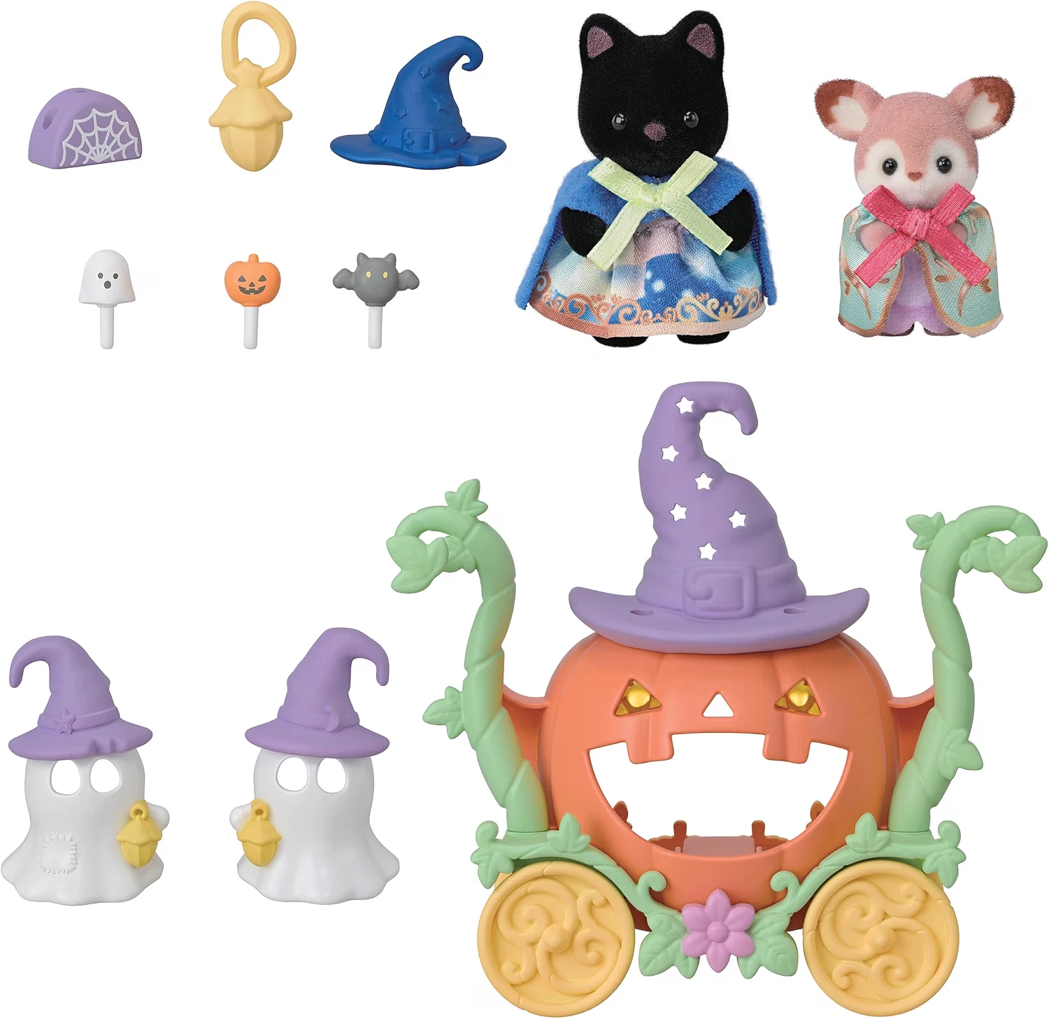 Sylvanian Families Halloween Ghost and Pumpkin Carriage Set Japan - Image 4